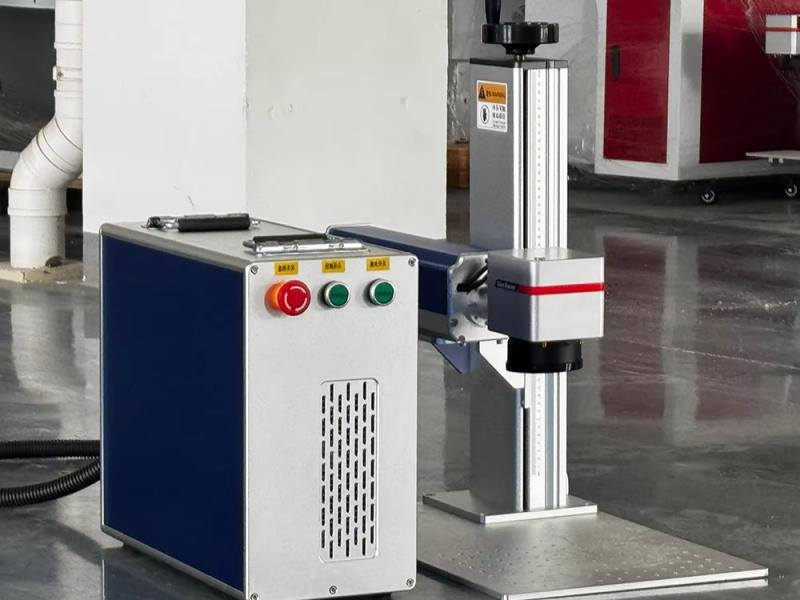 MOPA fiber laser marking machine engraving serial codes on metal parts